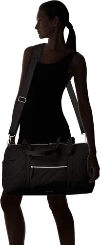 Vista 6 de Vera Bradley Bolsa de viaje mediana de sarga Performance para mujer, Negro, talla única