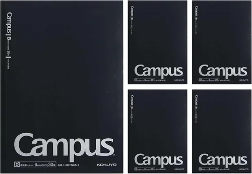 Vista 20 de KOKUYO Cuadernos de composición, paquete de 5 cuadernos Campus Semi-B5 Comp con punto A a rayas de 0.276 in, 30 hojas, cuaderno rayado escolar