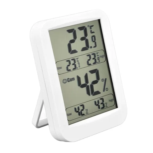 Vista 3 de Thermometer Hygrometer Digital Large LCD Display Accurate Temperature Humidity Meter for Reptile Terrarium Greenhouse Warehouse White ABS 120g