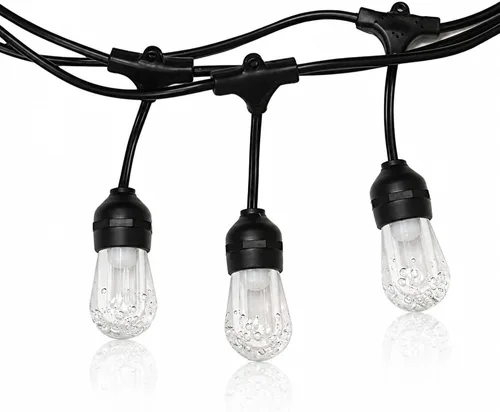 Vista 4 de HALF OFF PONDS Cadena de luces al aire libre CAF de 24 pies LED que cambian de color, 12-0.5 vatios Easy to hang eyelets, impact & weather