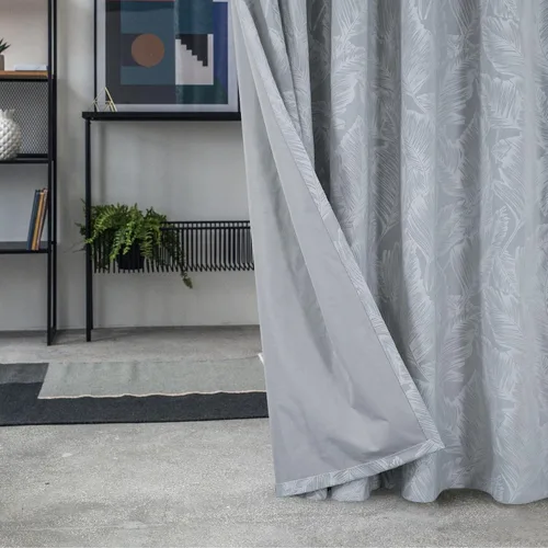 Vista 8 de always4u Cortinas de terciopelo en relieve, hojas de plátano, cortinas de terciopelo floral para sala de estar, dormitorio, 2 paneles plateados, 52