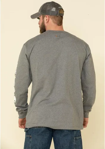 Vista 2 de Carhartt Men's Flame Resistant Force Loose Fit Lightweight Long-Sleeve Logo Graphic T-Shirt