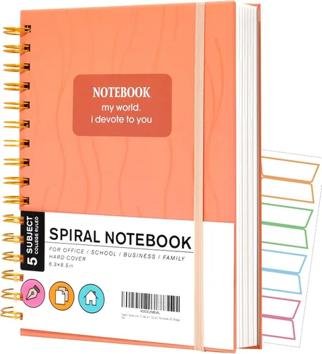 Vista 10 de Yoment Cuaderno de espiral de tapa dura de 8.5 x 11 pulgadas, 240 páginas, cuadernos grandes A4 para el trabajo, 100 GSM, cuaderno de papel