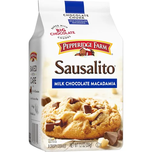 Vista 8 de Pepperidge Farm Sausalito Galletas crujientes de chocolate con leche y nuez de macadamia, bolsa de 7.2 onzas (8 galletas)
