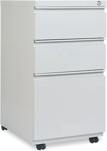 Vista 9 de Alera Pedestal de archivo con tirador de longitud completa, izquierda o derecha, 2 cajones de archivo legal/tamaño carta, negro, 14.96 x 19.29 x