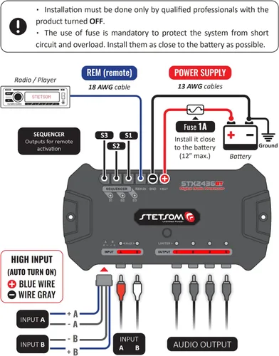 Vista 5 de Stetsom STX 2436 BT DSP Bluetooth (nueva versión 2022) Procesador de señal digital completo Exclusivo Banda de aplicación gráfica EQ de alta