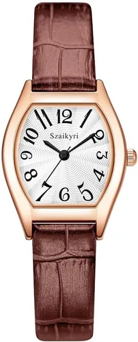 Vista 16 de Reloj Szaikyri en Forma de Barril para Mujeres con Números Árabes Fáciles de Leer, Reloj de Vestir para Damas