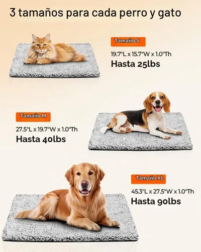 Vista 7 de Cama Autocalentable para Gatos, Almohadilla Térmica Súper Suave para Jaula de Perros, Sofá, Piso, Lavable, Antideslizante, Tapete Autocalentable