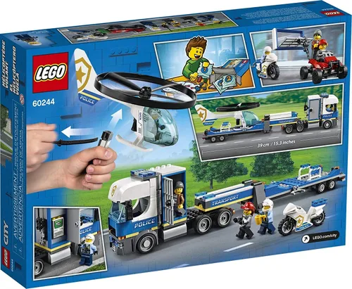 Vista 2 de LEGO City Police Helicopter Chase 60244 Juguete de policía, juego de construcción genial para niños (317 piezas)