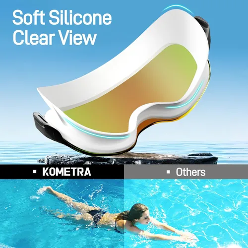 Vista 4 de Paquete de 2 gafas de natación para adultos, sin marco, de visión amplia, antiniebla, protección UV, para adultos, mujeres, hombres y jóvenes