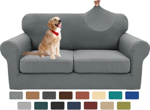 Vista 64 de XINEAGE Funda de diván para sofá en forma de L, fundas de sofá modular para mascotas, funda de asiento de sofá antideslizante lavable, fundas