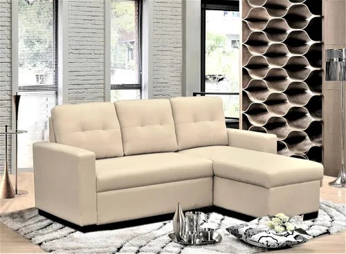 Vista 2 de Container Furniture Direct Sofá cama modular convertible en forma de L, muebles de apartamento elegantes, sofá extraíble de ahorro para espacios