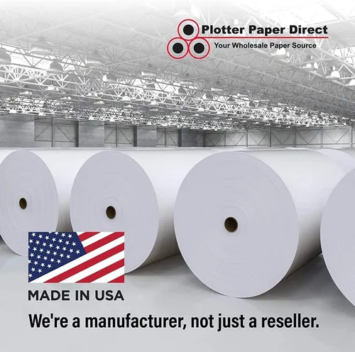 Vista 5 de Plotter Paper Direct Papel trazador blanco recubierto de 24 pulgadas x 100 pies, 36 libras, núcleo de 2 pulgadas, blanco brillante 92