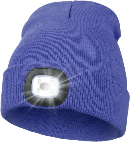 Vista 27 de MELASA Gorro unisex con luz, recargable por USB, manos libres, gorro LED, regalos de invierno para hombres Tinte amarillo albaricoque