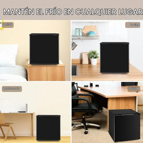 Vista 7 de Refrigerador pequeño de 1.7 pies cúbicos con congelador, bajo ruido, bajo consumo, refrigerador de encimera, refrigerador de una sola puerta