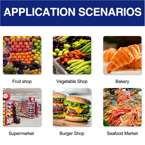 Vista 5 de INTBUYING Báscula de computación de precio digital Capacidad de 33 libras Báscula comercial de alimentos Báscula al por menor con etiqueta Impresora