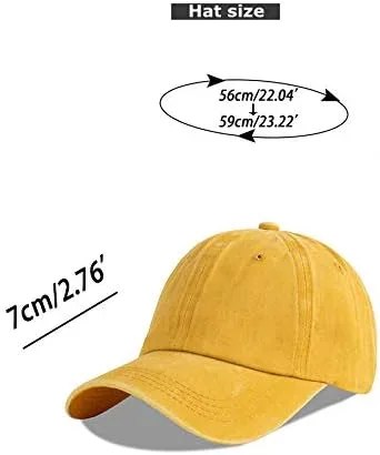 Vista 6 de LANGZHEN Unisex Baseball Cap 100% Cotton Fits Men Women Washed Denim Adjustable Dad Hat