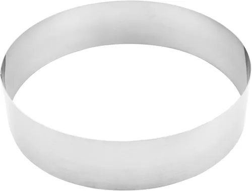 Vista 8 de Restaurantware 3 anillos para hornear de 2.4 pulgadas, 1 anillo redondo para pastel, molde de anillo de acero inoxidable congelable listo