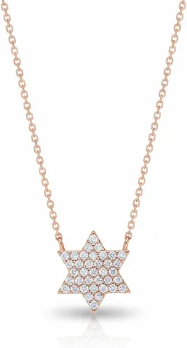 Vista 5 de Star of David Jewish Six Point 925 Collar de plata para mujer