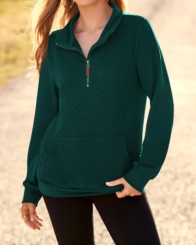 Vista 8 de BTFBM Sudadera moderna para mujer con patrón acolchado, ligera, con cremallera, de manga larga, sencilla e informal