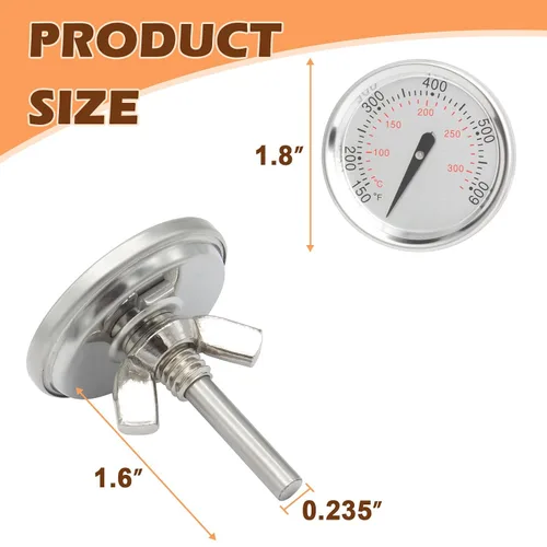 Vista 2 de 7581/60540 Termómetro de parrilla para parrillas Weber Spirit II 200 y 300, piezas de repuesto, medidor de temperatura preciso para parrillas Weber