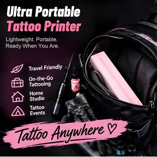 Vista 5 de Kit de máquina de tatuaje térmico inalámbrico de impresora de Rosa