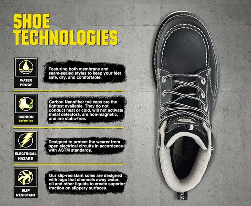 Vista 3 de Avenger Work Boots por encima del tobillo para hombre