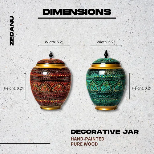 Vista 5 de Tarro de madera con tapa, tarro decorativo, tarro de madera hecho a mano, tarro decorativo para decoración del hogar, hermoso centro de mesa