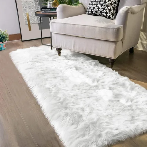 Vista 75 de Latepis - Alfombra rectangular de piel sintética tipo lana de oveja suave y esponjosa de estilo bohemio para sala de estar, dormitorio y residencias