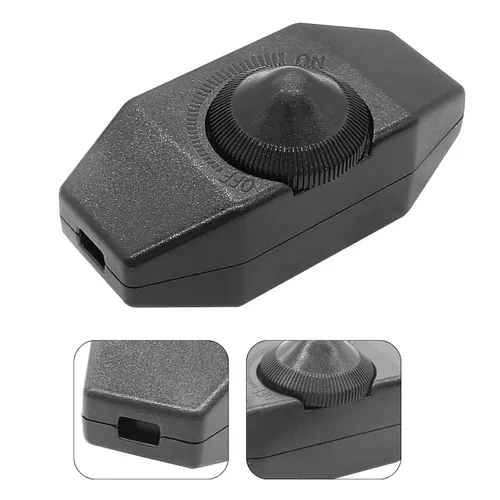 Vista 5 de BokWin - Juego de 3 interruptores de atenuación rotativos en línea, 110 V, color negro Max 60W, Incandescent & Dimmable LED Compatible