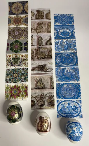 Vista 2 de Lote 3 Ucrania Termoencogible Manga Decoración Huevo de Pascua Envolturas Pysanka Set - para 21 Huevos de Pascua (juego # 1)