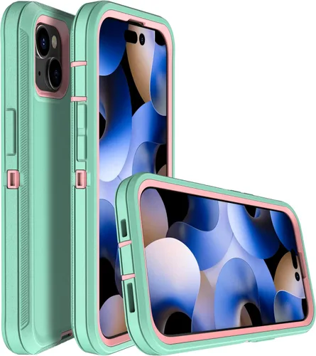 Vista 2 de MXX Funda de Alta Resistencia para iPhone 15 con Pantalla de Vidrio Templado, Protector de Lente de Cámara de 3 Capas, Protección Completa