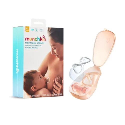 Vista 16 de Munchkin Flow - Protector de pezón de 0.63 pulgadas para recién nacidos en lactancia, monitor de cierre de silicona con canal de flujo de leche