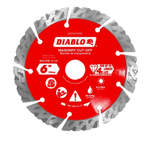 Vista 4 de Disco de corte de diamante Diablo X-Lock, corte turbo rápido y larga vida - Borde segmentado de 4-1/2" para mampostería, se ajusta a X-Lock y a