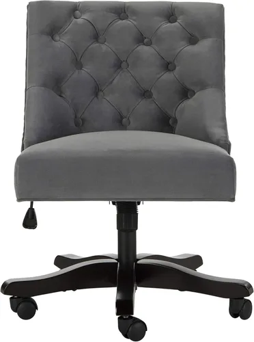 Vista 9 de Safavieh Mercer Collection Soho - Silla de escritorio giratoria de lino color crema claro