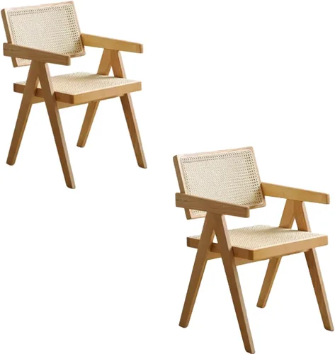 Vista 15 de Armless Side Chairs Single Leisure Chair Set, Upholstered Boucle Dining Chairs, Vanity Chair with Curved Backrest and Solid Wood Legs, for Kitchen