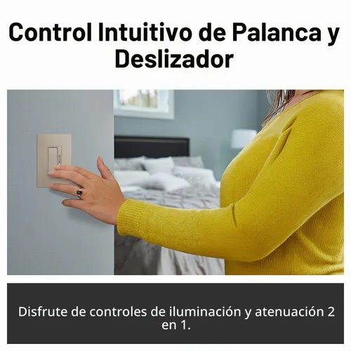 Vista 4 de Legrand Radiant - Interruptor de luz LED de 450 W, 3 vías, color níquel, paquete de 1