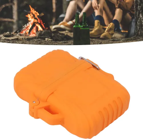 Vista 2 de TOPINCN Funda para encendedor de antorcha, resistente funda portátil IP56 impermeable para acampar al aire libre (naranja)
