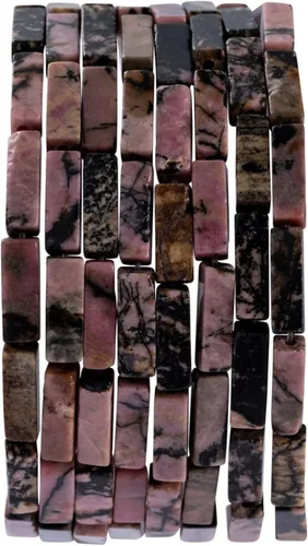 Vista 17 de Cuentas de tubo rectangular de jade africano natural, 0.157 x 0.512 in, 15.0 in/str sueltas semi piedras preciosas para hacer pulseras, collares