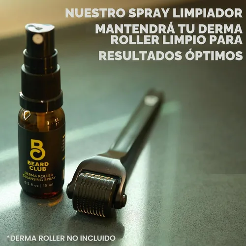 Vista 2 de The Beard Club Derma Roller Spray limpiador - Limpia y prolonga la vida útil del rodillo Derma - 0.5 onzas