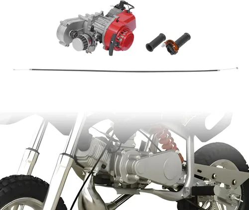 Vista 3 de Motor de bicicleta de bolsillo de 49 cc/50 cc - Motor de 2 tiempos con arranque de tracción, cubierta de motor CNC, kit de bricolaje incluye