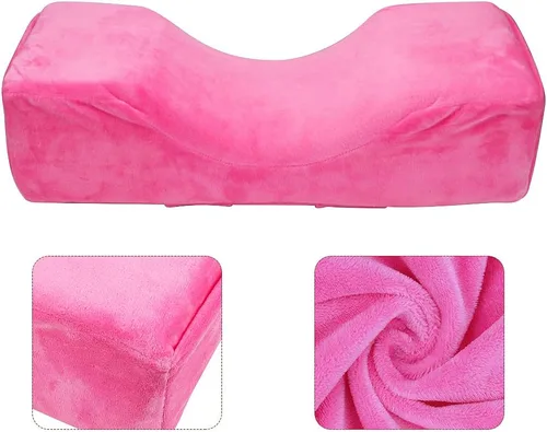 Vista 10 de Almohada de extensión de pestañas de terciopelo, almohada de cuello de espuma viscoelástica para salón de belleza para injerto de pestañas, Negro
