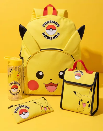 Vista 7 de Pokémon Pikachu - Juego de mochila infantil Bolsa escolar de 4 piezas con bolsa de almuerzo, estuche para lápices y botella de agua
