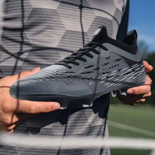 Vista 6 de ZVC Botines de fútbol para hombre, zapatos de fútbol para exteriores, interiores, para entrenamiento, para niños y niños grandes