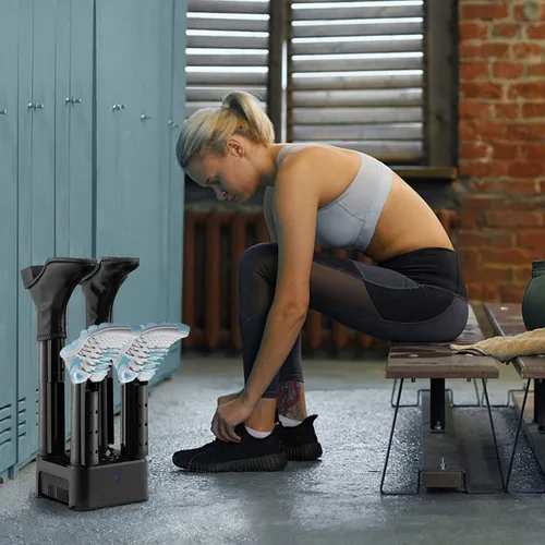 Vista 8 de COSTWAY Secador de botas, secador de botas y desodorante con temporizador de 180 minutos, estándar CETL, tubos desmontables, soplador de calor