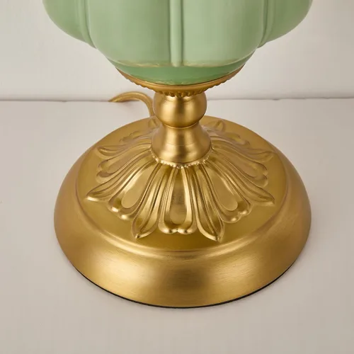 Vista 7 de Lámpara de mesa vintage de vidrio de leche, lámparas modernas de mediados de siglo regulables, elegante lámpara de noche Art Deco festoneada