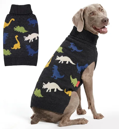 Vista 23 de KYEESE - Suéter de Navidad para perros con diseño de renos para perros pequeños, ropa a cuadros de búfalo rojo con agujero para la correa para días