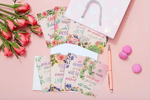 Vista 8 de YYaaloa 8 cuadernos de bolsillo inspiradores florales, cuadernos pequeños a granel para fiestas, oficina, hogar, compañeros de trabajo, suministros