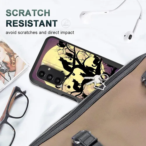 Vista 4 de Funda para Galaxy A15 5G, doble capa híbrida resistente a prueba de golpes, policarbonato duro, silicona suave, TPU, funda protectora para Samsung