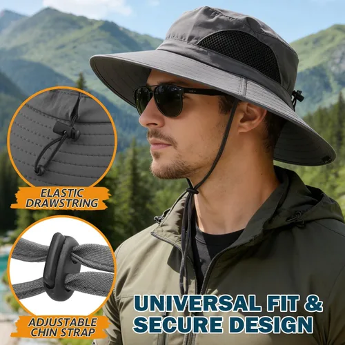 Vista 4 de EINSKEY Sombrero de sol unisex clásico Sombrero de sol de cobertura completa con solapa para el cuello